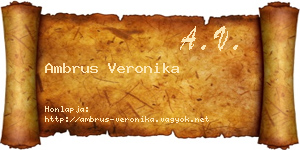 Ambrus Veronika névjegykártya